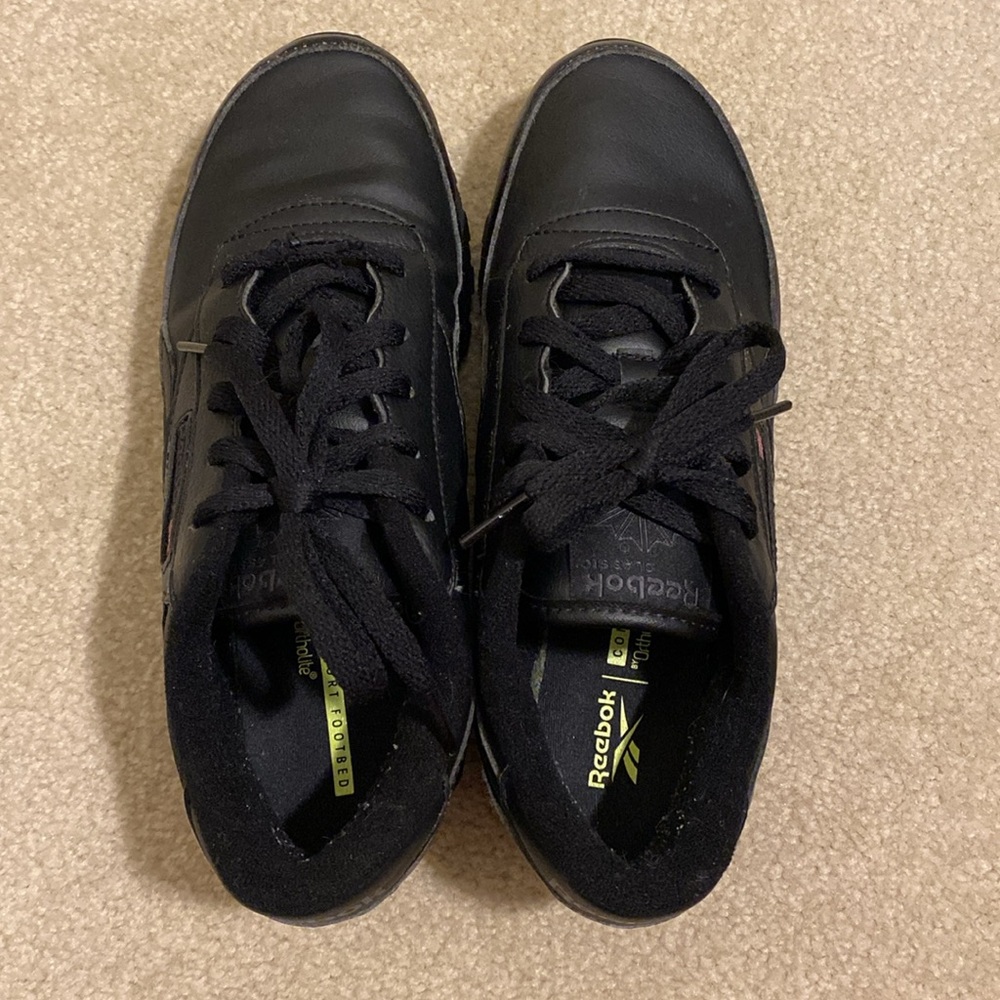 Reebok Classic Renaissance Black Leather Sneakers Size 7.5 - Picture 6 of 15